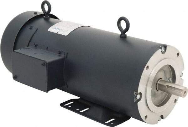 Leeson - 2 Max hp, 1,750 Max RPM, DC Electric AC DC Motor - 230 V Input, 145TC Frame, C-Face with Base Mount, TEFC Enclosure - Eagle Tool & Supply
