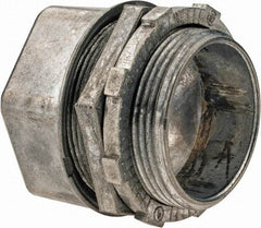 Thomas & Betts - 1-1/2" Trade, Die Cast Zinc Compression Straight EMT Conduit Connector - Noninsulated - Eagle Tool & Supply