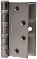 Stanley - 4-1/2" Long Steel Commercial Hinge - Satin Chrome Finish, 5 Knuckles, 7 Holes - Eagle Tool & Supply