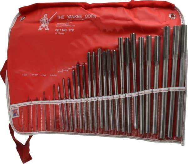 Made in USA - 1mm to 13mm, Chucking Reamer Set - Straight Flute, Right Hand Cut, 25 Pieces - Eagle Tool & Supply