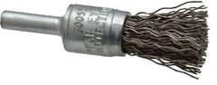Osborn - 1/2" Brush Diam, Crimped, End Brush - 1/4" Diam Shank, 25,000 Max RPM - Eagle Tool & Supply