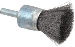 Osborn - 3/4" Brush Diam, Crimped, End Brush - 1/4" Diam Shank, 20,000 Max RPM - Eagle Tool & Supply