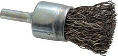 Osborn - 3/4" Brush Diam, Crimped, End Brush - 1/4" Diam Shank, 20,000 Max RPM - Eagle Tool & Supply