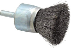 Osborn - 1" Brush Diam, Crimped, End Brush - 1/4" Diam Shank, 20,000 Max RPM - Eagle Tool & Supply