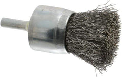Osborn - 1" Brush Diam, Crimped, End Brush - 1/4" Diam Shank, 20,000 Max RPM - Eagle Tool & Supply