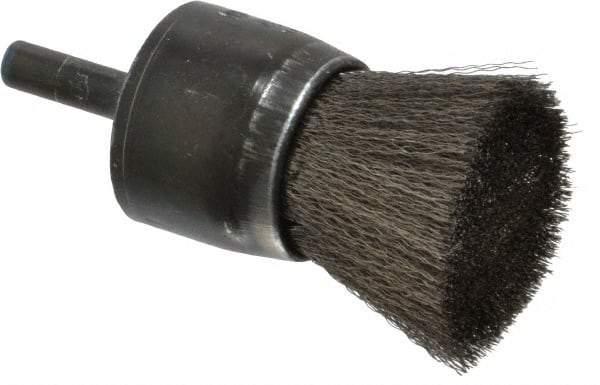 Osborn - 1" Brush Diam, Crimped, End Brush - 1/4" Diam Shank, 20,000 Max RPM - Eagle Tool & Supply