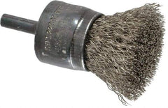 Osborn - 1" Brush Diam, Crimped, End Brush - 1/4" Diam Shank, 20,000 Max RPM - Eagle Tool & Supply