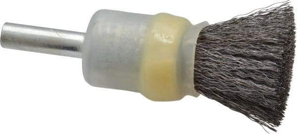 Osborn - 1/2" Brush Diam, Crimped, End Brush - 1/4" Diam Shank, 25,000 Max RPM - Eagle Tool & Supply