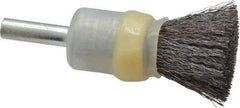 Osborn - 1/2" Brush Diam, Crimped, End Brush - 1/4" Diam Shank, 25,000 Max RPM - Eagle Tool & Supply