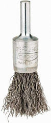 Osborn - 1/2" Brush Diam, Crimped, End Brush - 1/4" Diam Shank, 25,000 Max RPM - Eagle Tool & Supply
