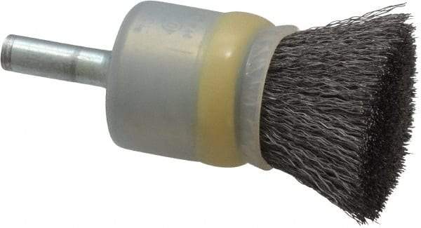 Osborn - 3/4" Brush Diam, Crimped, End Brush - 1/4" Diam Shank, 20,000 Max RPM - Eagle Tool & Supply