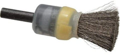 Osborn - 1/2" Brush Diam, Crimped, End Brush - 1/4" Diam Shank, 25,000 Max RPM - Eagle Tool & Supply