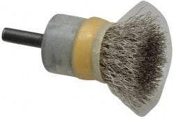 Osborn - 3/4" Brush Diam, Crimped, End Brush - 1/4" Diam Shank, 20,000 Max RPM - Eagle Tool & Supply