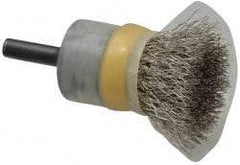 Osborn - 3/4" Brush Diam, Crimped, End Brush - 1/4" Diam Shank, 20,000 Max RPM - Eagle Tool & Supply