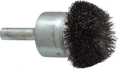 Osborn - 1-1/4" Brush Diam, Crimped, End Brush - 1/4" Diam Shank, 15,000 Max RPM - Eagle Tool & Supply