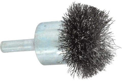 Osborn - 1-1/2" Brush Diam, Crimped, End Brush - 1/4" Diam Shank, 15,000 Max RPM - Eagle Tool & Supply