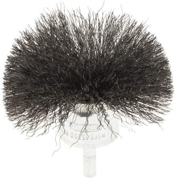 Osborn - 3" Brush Diam, Crimped, End Brush - 1/4" Diam Shank, 15,000 Max RPM - Eagle Tool & Supply