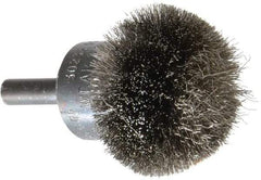 Osborn - 1-1/2" Brush Diam, Crimped, End Brush - 1/4" Diam Shank, 15,000 Max RPM - Eagle Tool & Supply