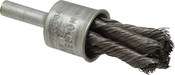 Osborn - 3/4" Brush Diam, Knotted, End Brush - 1/4" Diam Shank, 20,000 Max RPM - Eagle Tool & Supply