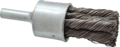 Osborn - 3/4" Brush Diam, Knotted, End Brush - 1/4" Diam Shank, 20,000 Max RPM - Eagle Tool & Supply