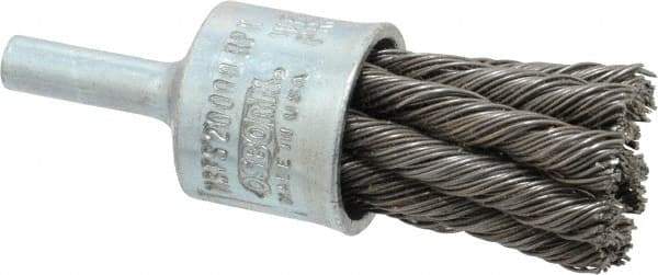 Osborn - 3/4" Brush Diam, Knotted, End Brush - 1/4" Diam Shank, 20,000 Max RPM - Eagle Tool & Supply