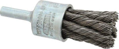 Osborn - 3/4" Brush Diam, Knotted, End Brush - 1/4" Diam Shank, 20,000 Max RPM - Eagle Tool & Supply