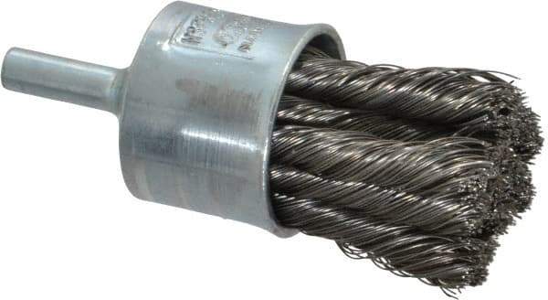 Osborn - 1" Brush Diam, Knotted, End Brush - 1/4" Diam Shank, 20,000 Max RPM - Eagle Tool & Supply