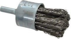Osborn - 1" Brush Diam, Knotted, End Brush - 1/4" Diam Shank, 20,000 Max RPM - Eagle Tool & Supply