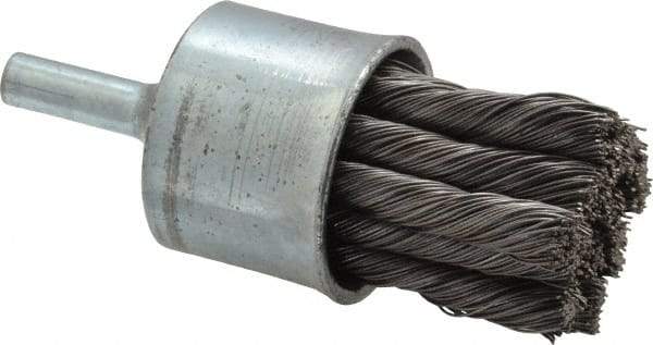 Osborn - 1" Brush Diam, Knotted, End Brush - 1/4" Diam Shank, 20,000 Max RPM - Eagle Tool & Supply