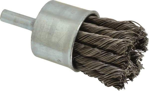Osborn - 1" Brush Diam, Knotted, End Brush - 1/4" Diam Shank, 20,000 Max RPM - Eagle Tool & Supply