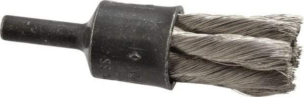 Osborn - 1/2" Brush Diam, Knotted, End Brush - 1/4" Diam Shank, 22,000 Max RPM - Eagle Tool & Supply