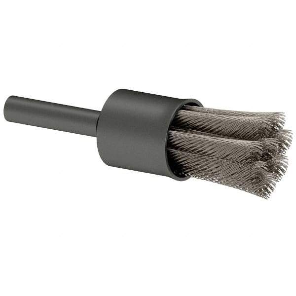 Osborn - 1/2" Brush Diam, Knotted, End Brush - 1/4" Diam Shank, 22,000 Max RPM - Eagle Tool & Supply