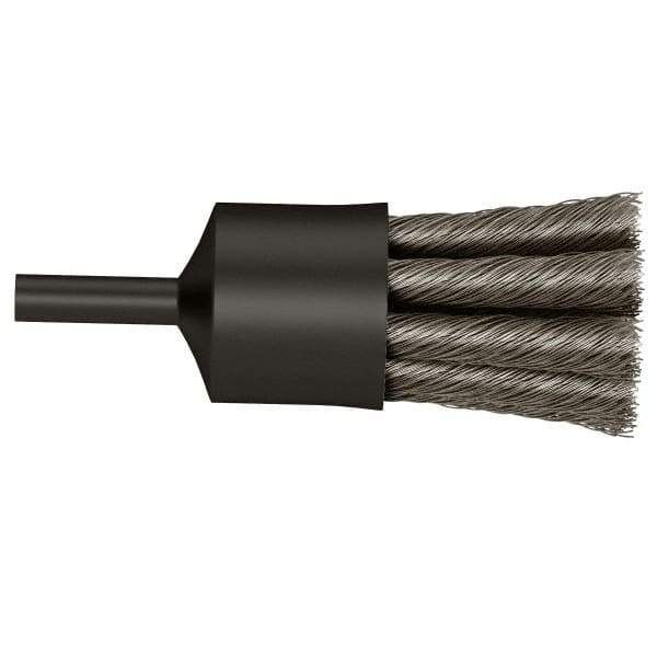 Osborn - 3/4" Brush Diam, Knotted, End Brush - 1/4" Diam Shank, 20,000 Max RPM - Eagle Tool & Supply