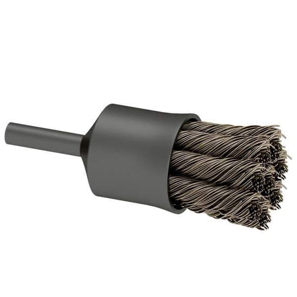 Osborn - 1" Brush Diam, Knotted, End Brush - 1/4" Diam Shank, 20,000 Max RPM - Eagle Tool & Supply