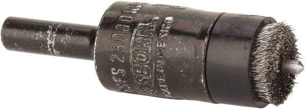 Osborn - 1/2" Brush Diam, End Brush - 1/4" Diam Shank, 3/32" Pilot Diam, 25,000 Max RPM - Eagle Tool & Supply
