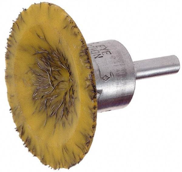 Osborn - 1-3/4" Brush Diam, Encapsulated, Flared End Brush - 1/4" Diam Shank, 25,000 Max RPM - Eagle Tool & Supply
