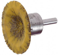 Osborn - 1-3/4" Brush Diam, Encapsulated, Flared End Brush - 1/4" Diam Shank, 25,000 Max RPM - Eagle Tool & Supply
