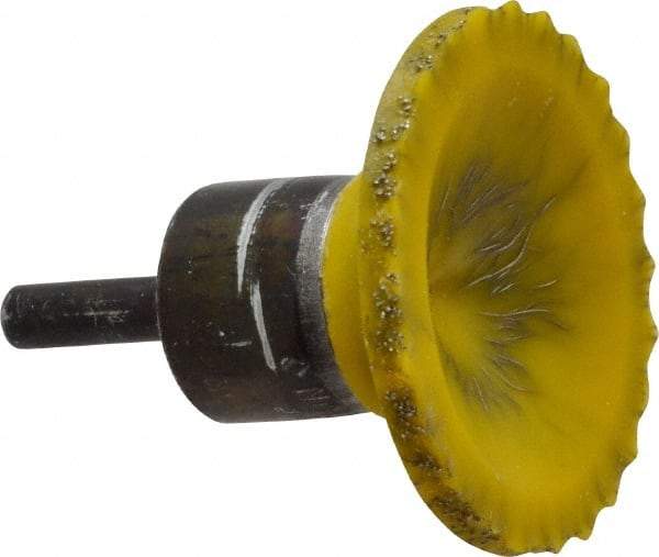 Osborn - 2" Brush Diam, Encapsulated, Flared End Brush - 1/4" Diam Shank, 20,000 Max RPM - Eagle Tool & Supply