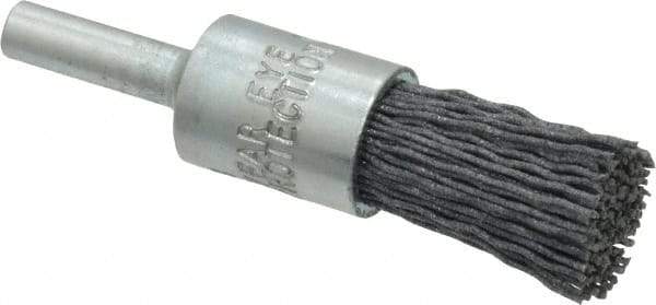 Osborn - 120 Grit, 1/2" Brush Diam, End Brush - Fine Grade, 1/4" Diam Shank, 9,000 Max RPM - Eagle Tool & Supply
