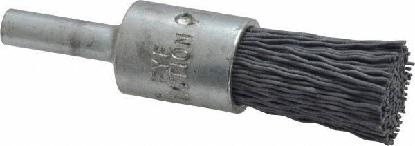 Osborn - 320 Grit, 1/2" Brush Diam, End Brush - Extra Fine Grade, 1/4" Diam Shank, 9,000 Max RPM - Eagle Tool & Supply