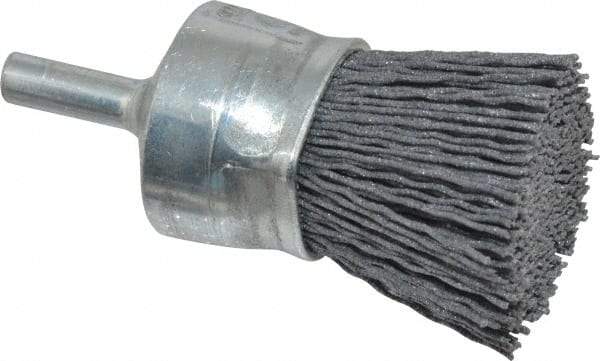 Osborn - 120 Grit, 1" Brush Diam, End Brush - Fine Grade, 1/4" Diam Shank, 9,000 Max RPM - Eagle Tool & Supply
