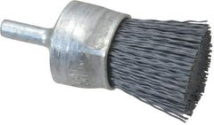 Osborn - 320 Grit, 1" Brush Diam, End Brush - Extra Fine Grade, 1/4" Diam Shank, 9,000 Max RPM - Eagle Tool & Supply