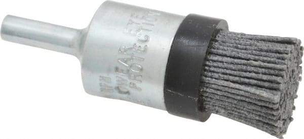 Osborn - 80 Grit, 3/4" Brush Diam, End Brush - Medium Grade, 1/4" Diam Shank, 9,000 Max RPM - Eagle Tool & Supply