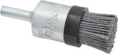 Osborn - 80 Grit, 3/4" Brush Diam, End Brush - Medium Grade, 1/4" Diam Shank, 9,000 Max RPM - Eagle Tool & Supply
