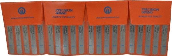 Precision Brand - 20 Piece, 0.05 to 1mm Parallel Feeler Gage Set - 5" Long x 1/2" Wide, Steel - Eagle Tool & Supply