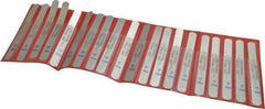Precision Brand - 20 Piece, 0.001 to 0.031" Thick, Parallel Feeler Gage Set - 5" Leaf Length, 1/2" Wide, Stainless Steel - Eagle Tool & Supply