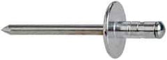 RivetKing - Size 62-64 Large Flange Head Aluminum Multi Grip Blind Rivet - Steel Mandrel, 0.062" to 1/4" Grip, 0.612" Head Diam, 0.192" to 0.196" Hole Diam, 0.519" Length Under Head, 3/16" Body Diam - Eagle Tool & Supply