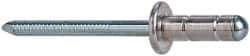 RivetKing - Size 84-86 Dome Head Aluminum Multi Grip Blind Rivet - Steel Mandrel, 0.156" to 3/8" Grip, 0.511" Head Diam, 0.257" to 0.261" Hole Diam, 0.59" Length Under Head, 1/4" Body Diam - Eagle Tool & Supply