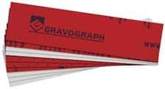 Gravotech - 8 Inch Long x 2 Inch High, Plastic Engraving Stock - Red and White - Eagle Tool & Supply