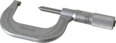 Starrett - 1 to 2" Range, Mechanical Screw Thread Micrometer - Plain Thimble, 0.001" Graduation, 0.004mm Accuracy - Eagle Tool & Supply